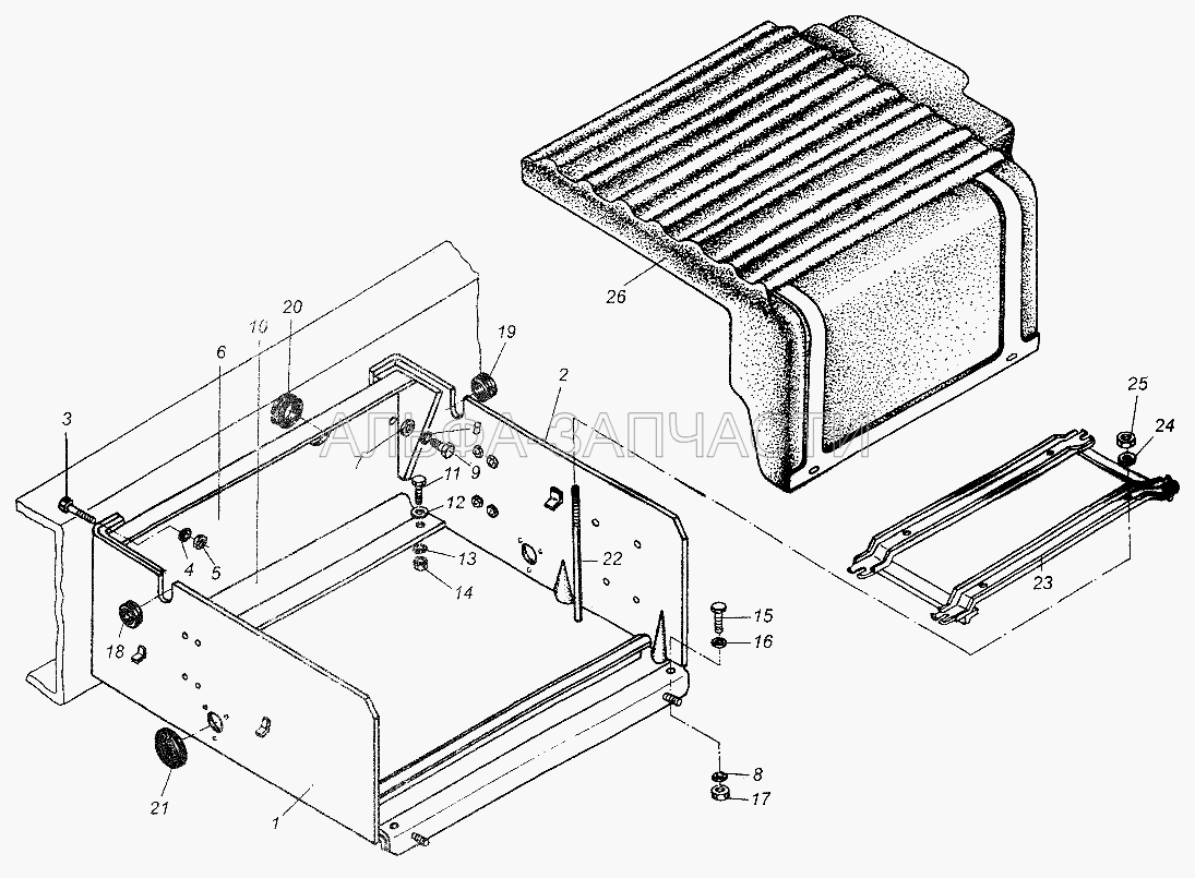Крепление аккумуляторного ящика (500-3724065 Втулка) 
